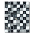 Minimalist Concrete Grid Cube Architecture Rug