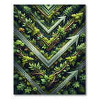 Green Forest Arrow Geometric Abstraction Rug