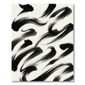 Minimalist Black Ink Swirls Rug