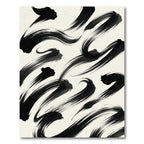 Minimalist Black Ink Swirls Rug