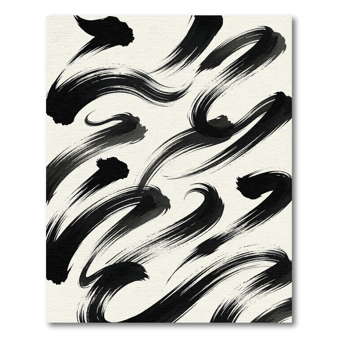 Minimalist Black Ink Swirls Rug