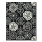 Monochromatic Geometric Mandala Octagon Art Rug