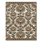 Antique Golden Floral Damask Rug