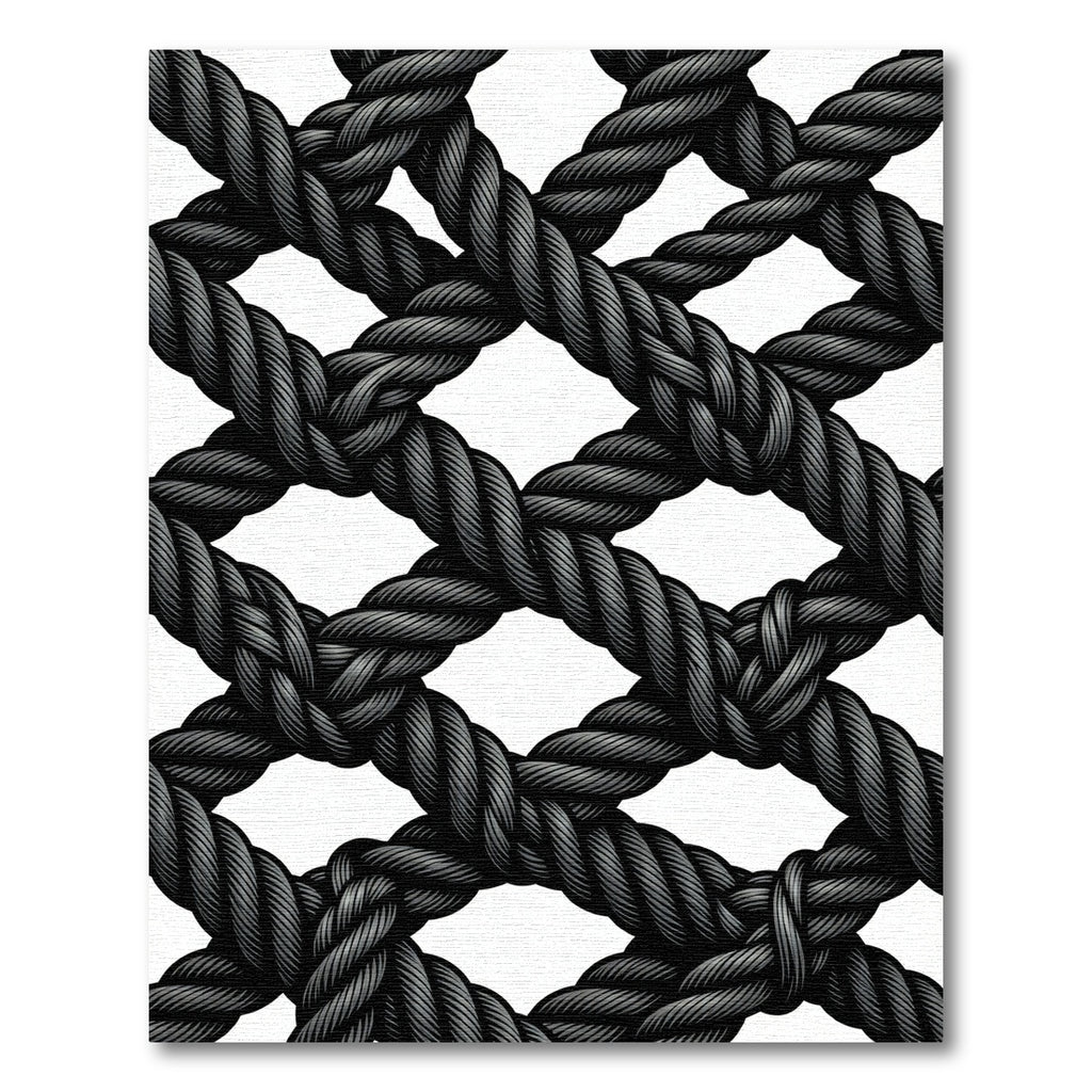 Charcoal Braided Diamond Net Rug