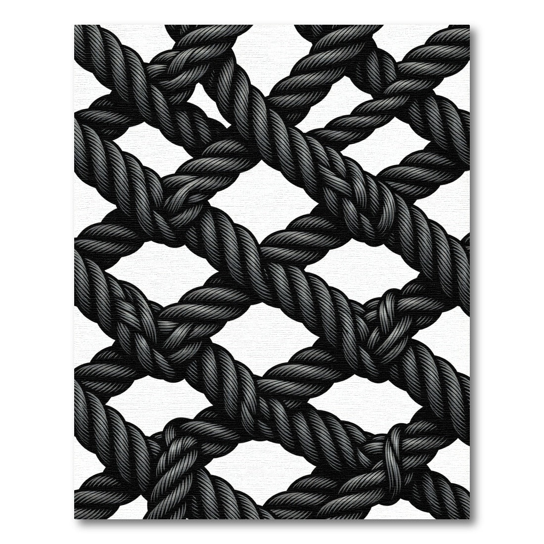 Charcoal Braided Diamond Net Rug