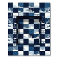 Midnight Winter Forest Checkerboard Grid Rug