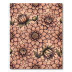 Peach Dahlia Floral Garden Rug