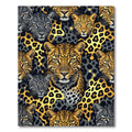 Exotic Golden Leopard and Jaguar Fusion Rug