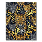 Exotic Golden Leopard and Jaguar Fusion Rug