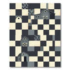 Gray Barns Checkerboard Farm Scene Rug