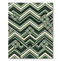 Geometric Sage Chevron Clover Accents Rug