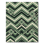 Geometric Sage Chevron Clover Accents Rug