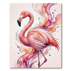 Watercolor Flamingo Abstract Pink Art Rug