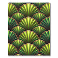 Green Fan Art Deco Geometric Rug
