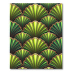 Green Fan Art Deco Geometric Rug