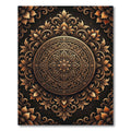 Opulent Bronze Floral Mandala Embossed Rug