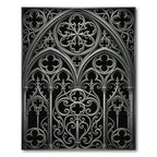Gothic Silver Ornate Trefoil Arch Rug