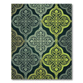 Gilded Gray Baroque Quatrefoil Overlay Rug