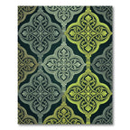 Gilded Gray Baroque Quatrefoil Overlay Rug
