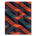Orange and Teal Geometric Stairs Rug