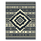 Geometric Monochrome Tribal Diamond Chevron Rug