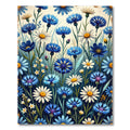 Wildflowers Meadow Blue Floral Botanical Rug