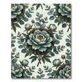 Pale Green Floral Botanical Roundel Rug