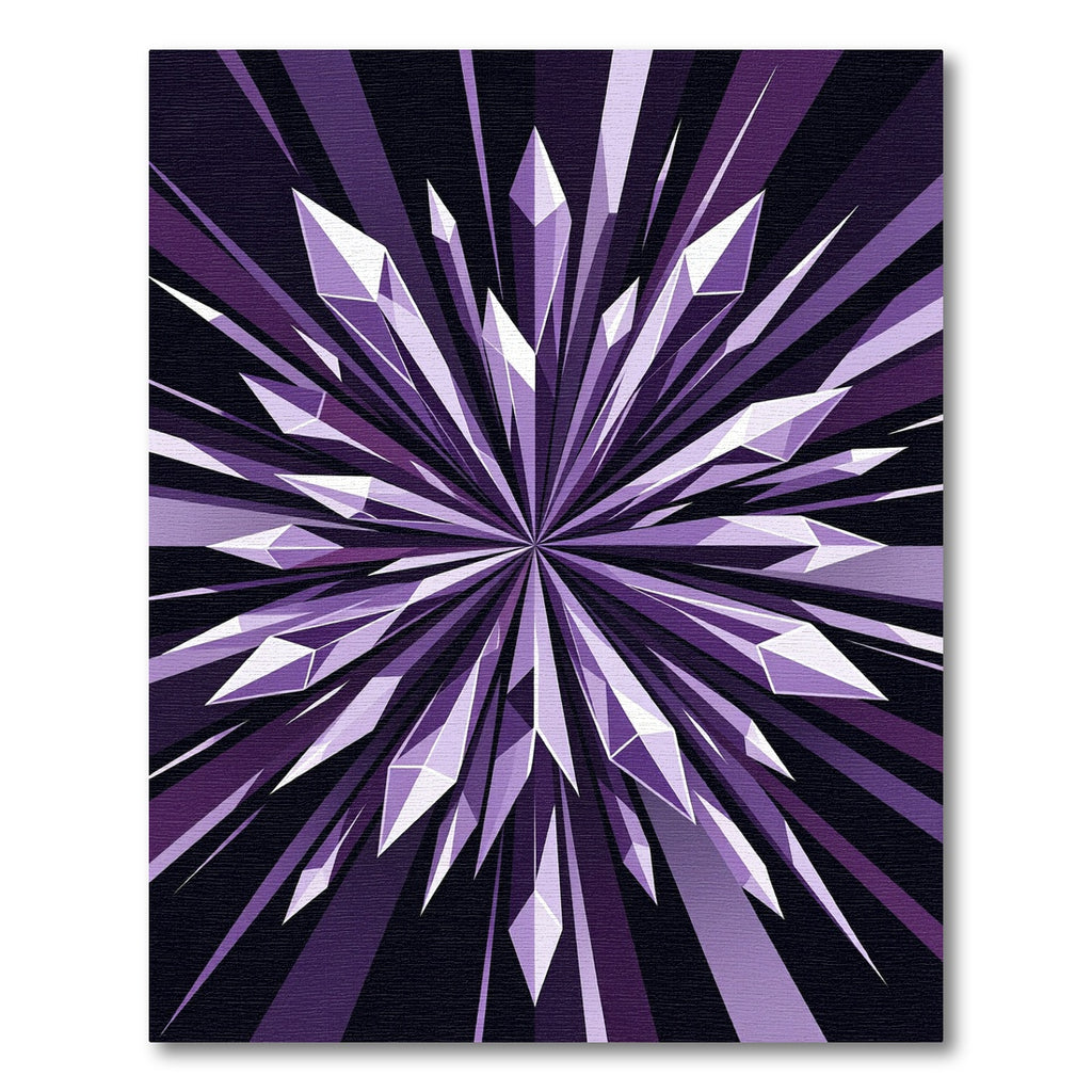 Radiant Purple Crystal Starburst Burst Rug