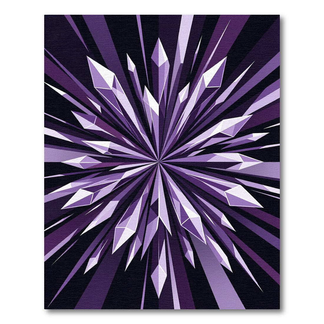 Radiant Purple Crystal Starburst Burst Rug