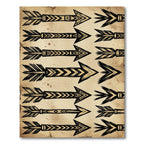 Tribal Arrow Black Gold Pattern Rug