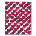 Red Heart Diagonal Striped Design Rug