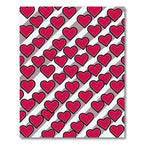 Red Heart Diagonal Striped Design Rug
