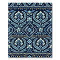 Deep Blue Floral Fish Medallion Garden Rug