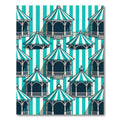 Teal White Striped Gazebo Collection Rug