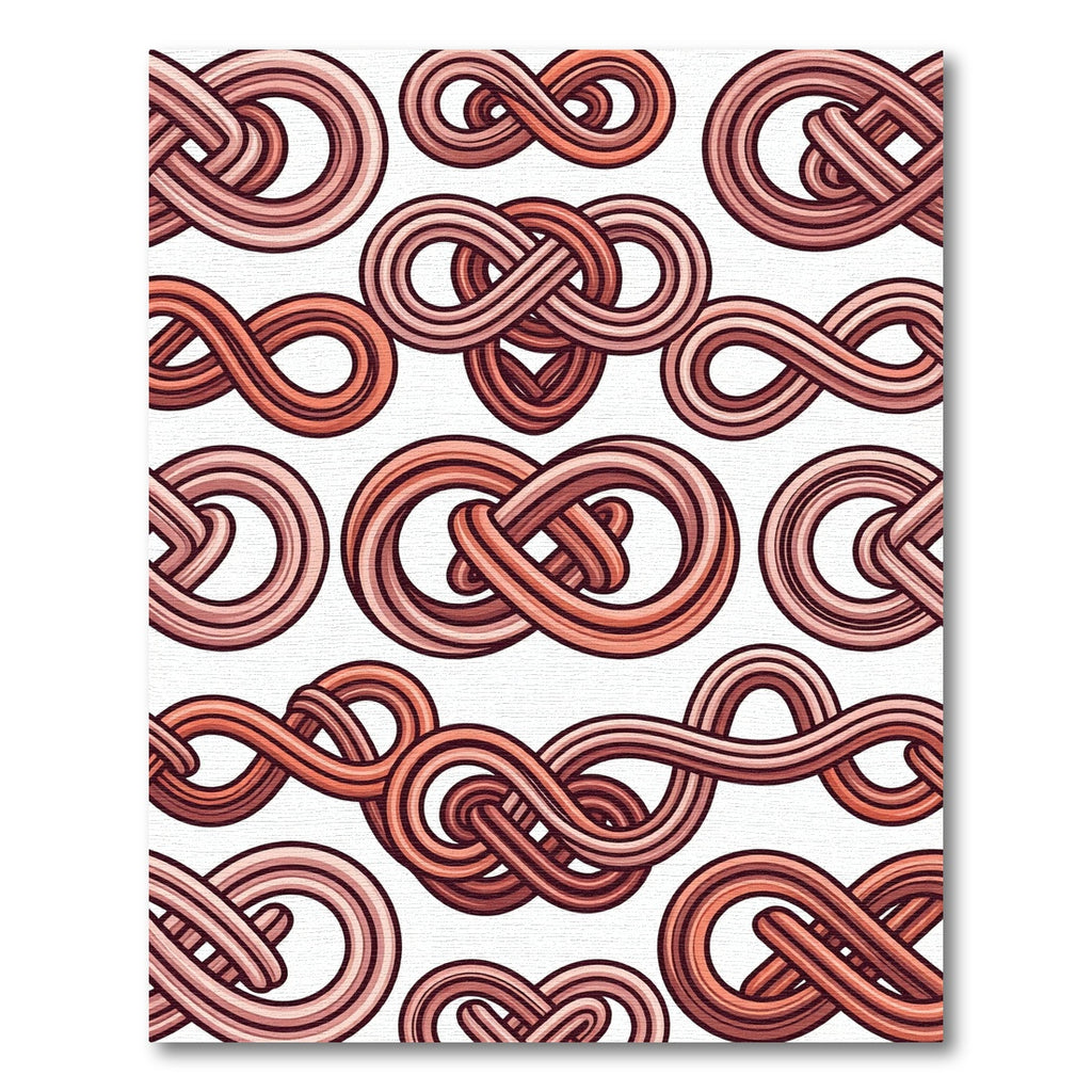 Coral Infinite Loop Knots Rug