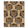 Bold Leopard Portrait Animal Beige Rug