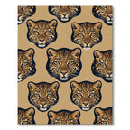 Bold Leopard Portrait Animal Beige Rug