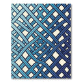 Modern Interwoven Blue Gradient Grid Rug