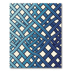 Modern Interwoven Blue Gradient Grid Rug