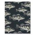 Charcoal Spotted Freshwater Bass Composition Rug