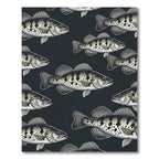 Charcoal Spotted Freshwater Bass Composition Rug