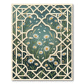 Teal Meadow Daisy Lattice Trellis Rug