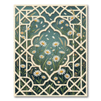 Teal Meadow Daisy Lattice Trellis Rug