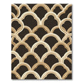 Elegant Beige Arched Scallop Neutral Geometry Rug