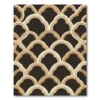 Elegant Beige Arched Scallop Neutral Geometry Rug
