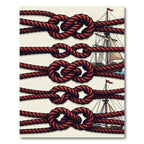 Nautical Red Rope Knot Composition Rug