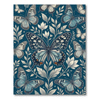 Elegant Blue Butterfly Botanical Garden Rug
