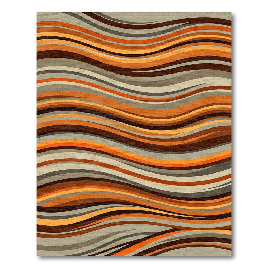 Earthy Amber Wavy Striped Rug