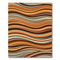 Earthy Amber Wavy Striped Rug