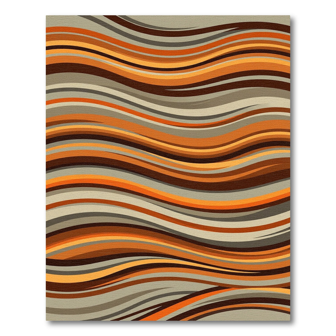 Earthy Amber Wavy Striped Rug